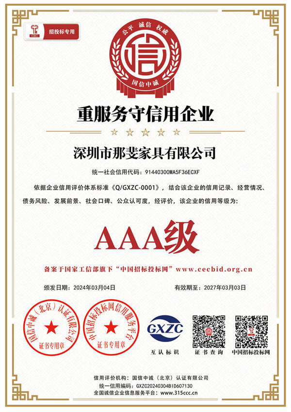 重服務守信用企業(yè)證書
