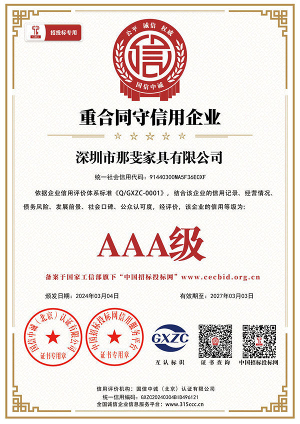 重合同守信用企業(yè)證書